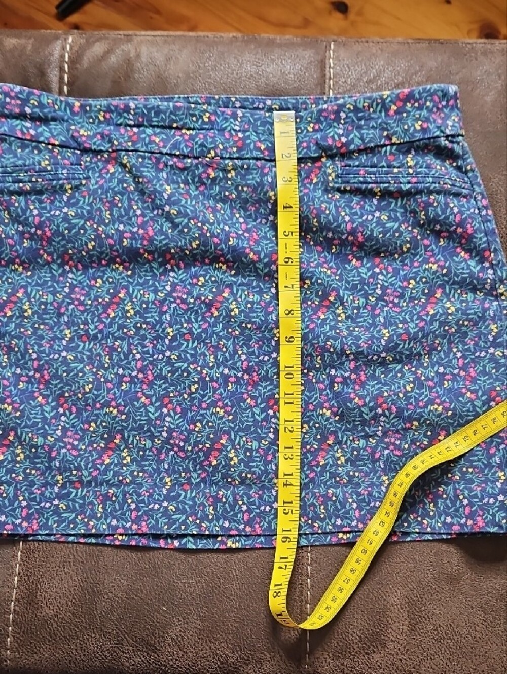 Croft & Barrow Effortless Stretch Blue Floral A-Line Women's Skort Shorts 14 - Picture 6 of 9
